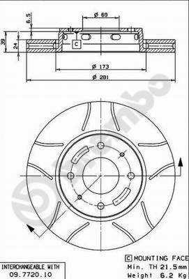 BREMBO Első féktárcsa 09.7720.75_BREMBO