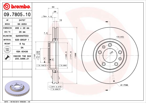 BREMBO Első féktárcsa 09.7805.10_BREMBO