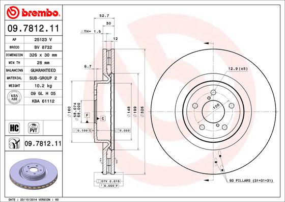 BREMBO Első féktárcsa 09.7812.11_BREMBO