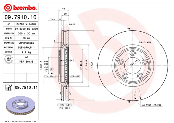 BREMBO Első féktárcsa 09.7910.11_BREMBO