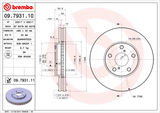 BREMBO Első féktárcsa 09.7931.11_BREMBO