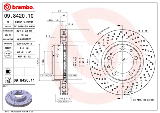 BREMBO Első féktárcsa 09.8420.10_BREMBO