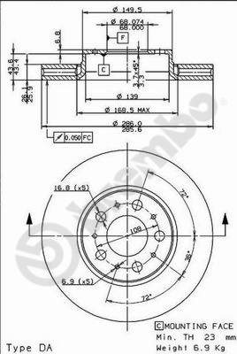 BREMBO Első féktárcsa 09.8633.75_BREMBO