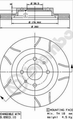 BREMBO Első féktárcsa 09.8903.75_BREMBO