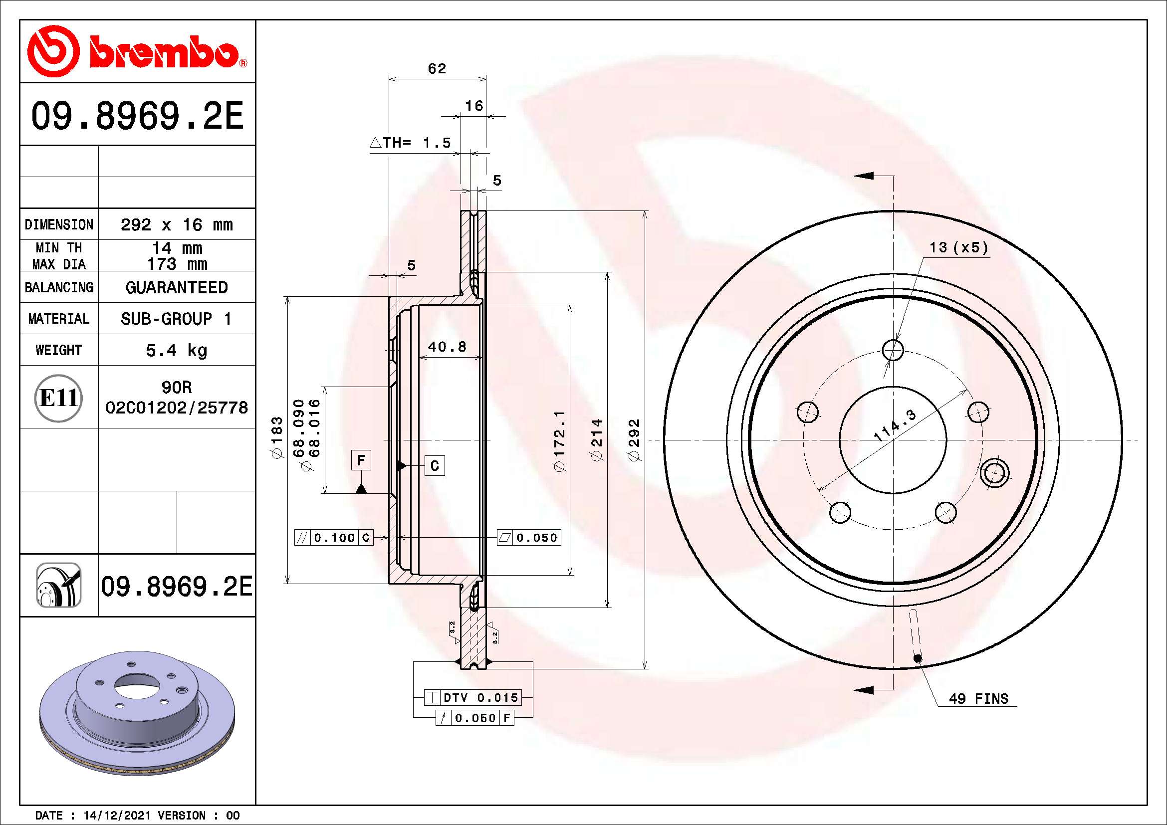 BREMBO Féktárcsa + fékbetét KT08020_BREMBO