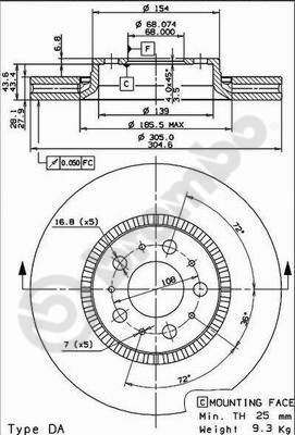 BREMBO Első féktárcsa 09.9130.75_BREMBO