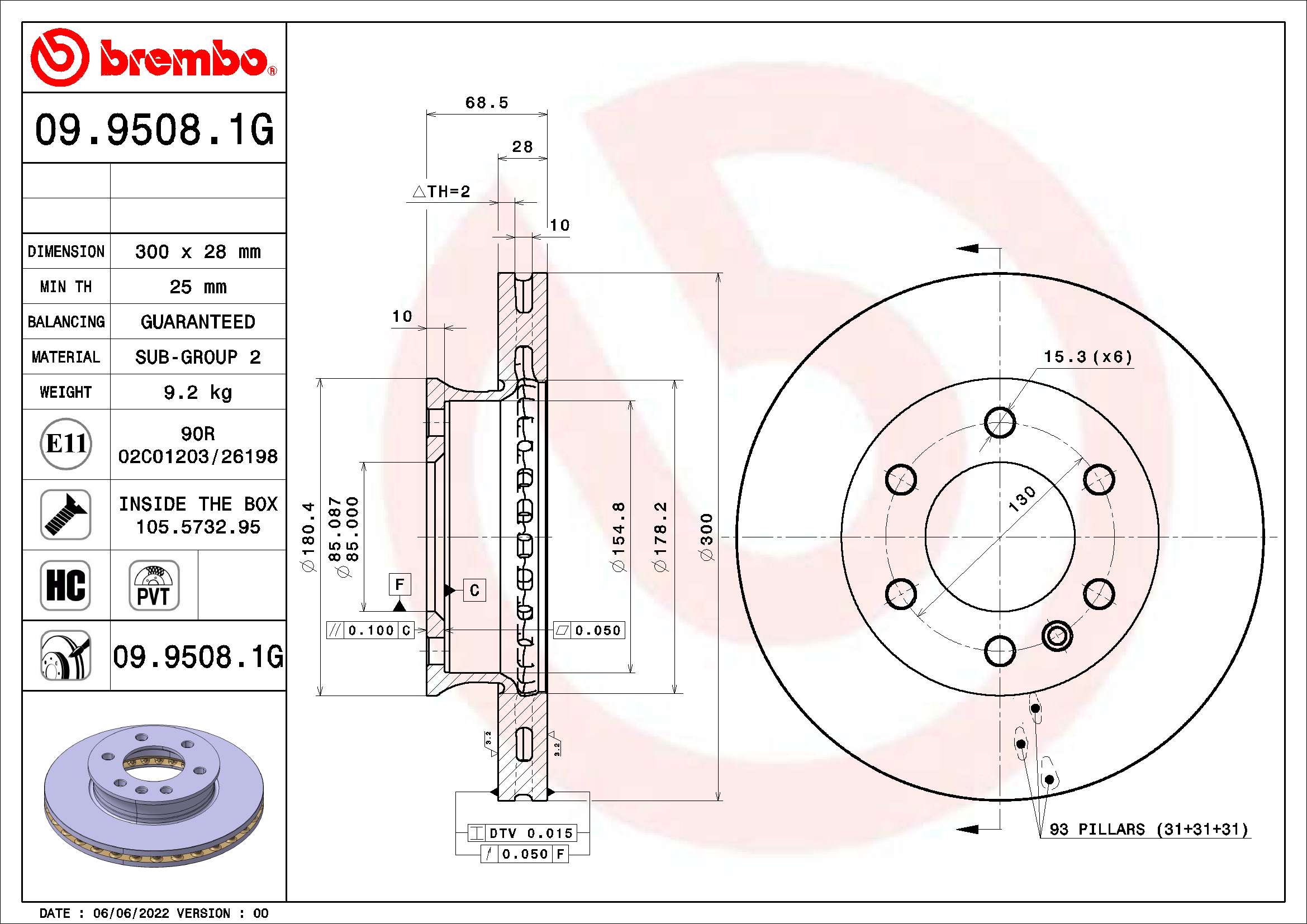 BREMBO Féktárcsa + fékbetét KT10025_BREMBO