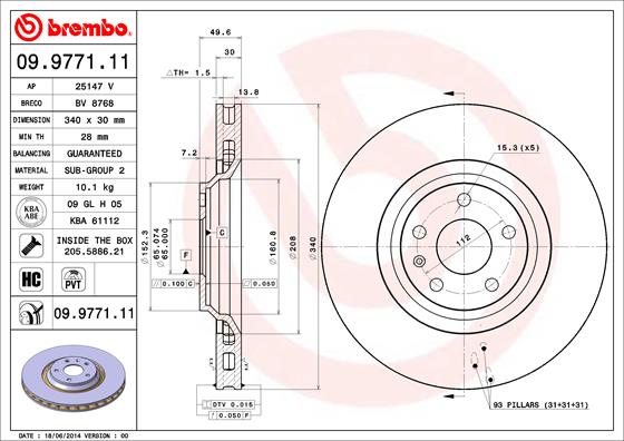 BREMBO Első féktárcsa 09.9771.11_BREMBO