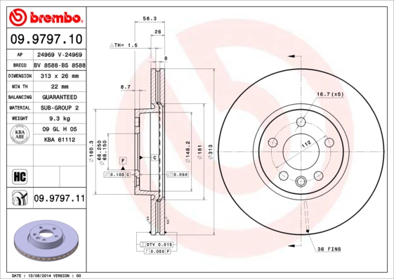 BREMBO Első féktárcsa 09.9797.10_BREMBO