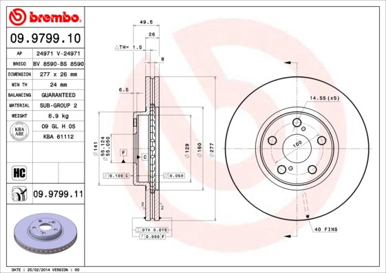 BREMBO Első féktárcsa 09.9799.11_BREMBO