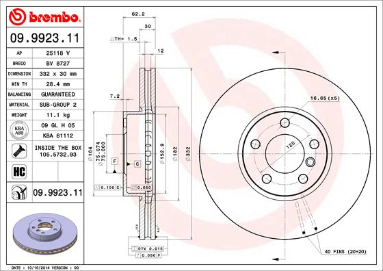 BREMBO Első féktárcsa 09.9923.11_BREMBO