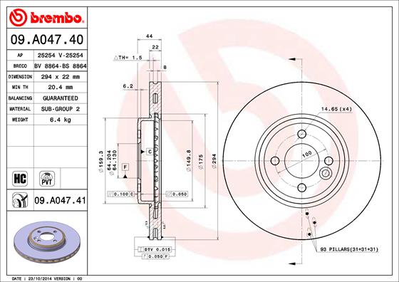 BREMBO Első féktárcsa 09.A047.41_BREMBO