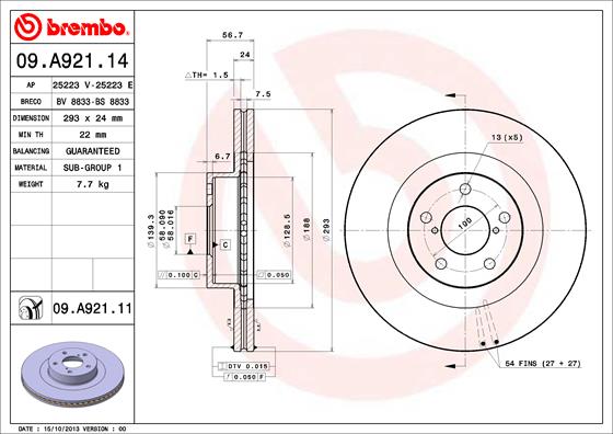 BREMBO Első féktárcsa 09.A921.11_BREMBO