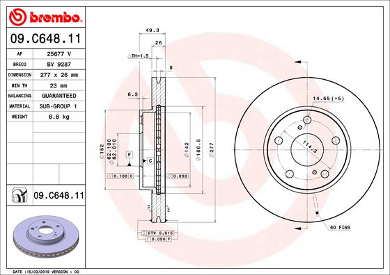 BREMBO Féktárcsa, mind 09.C648.11_BREMBO