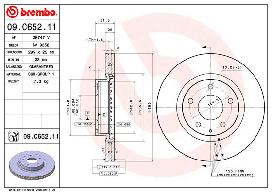 BREMBO Féktárcsa, mind 09.C652.11_BREMBO