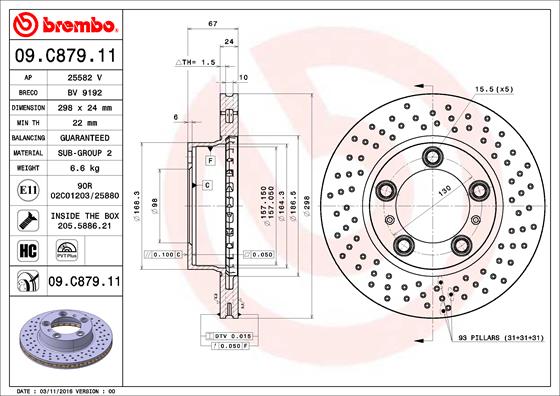 BREMBO Első féktárcsa 09.C879.11_BREMBO