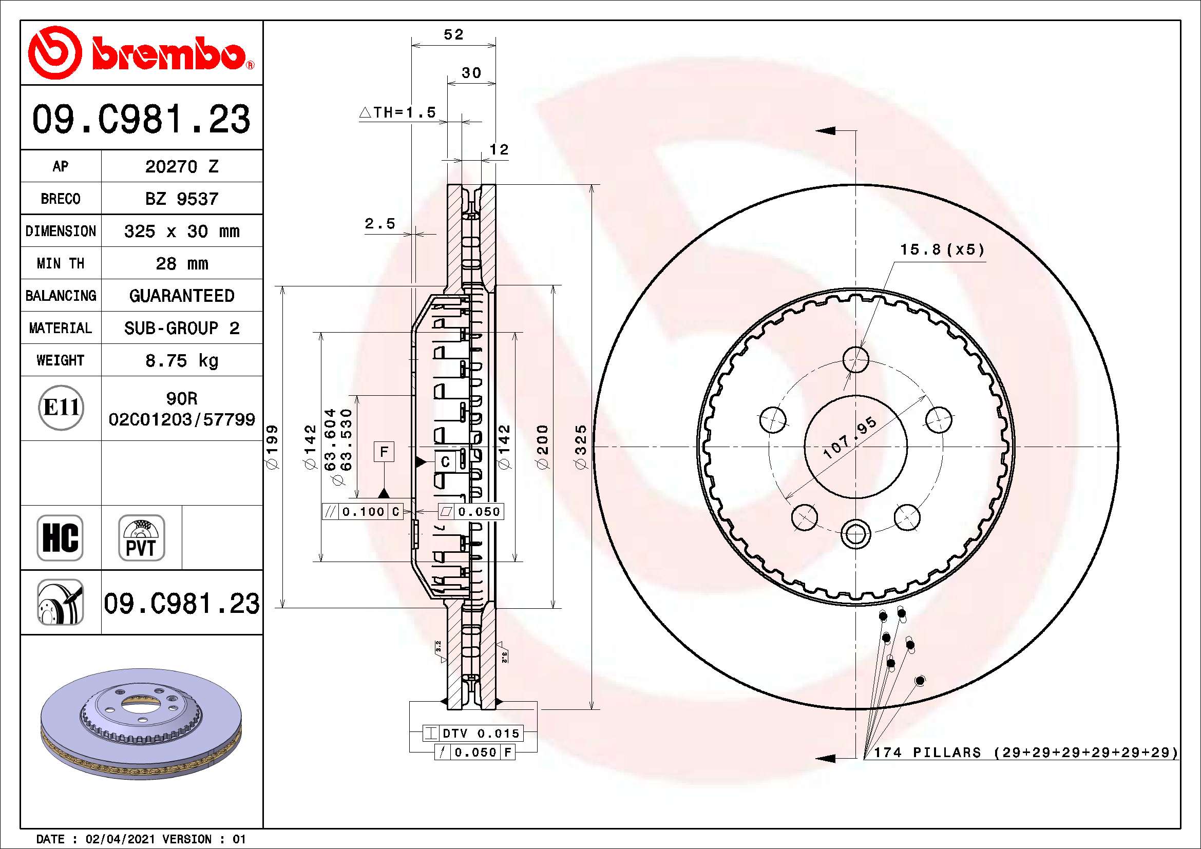 BREMBO Féktárcsa, mind 09.C981.23_BREMBO