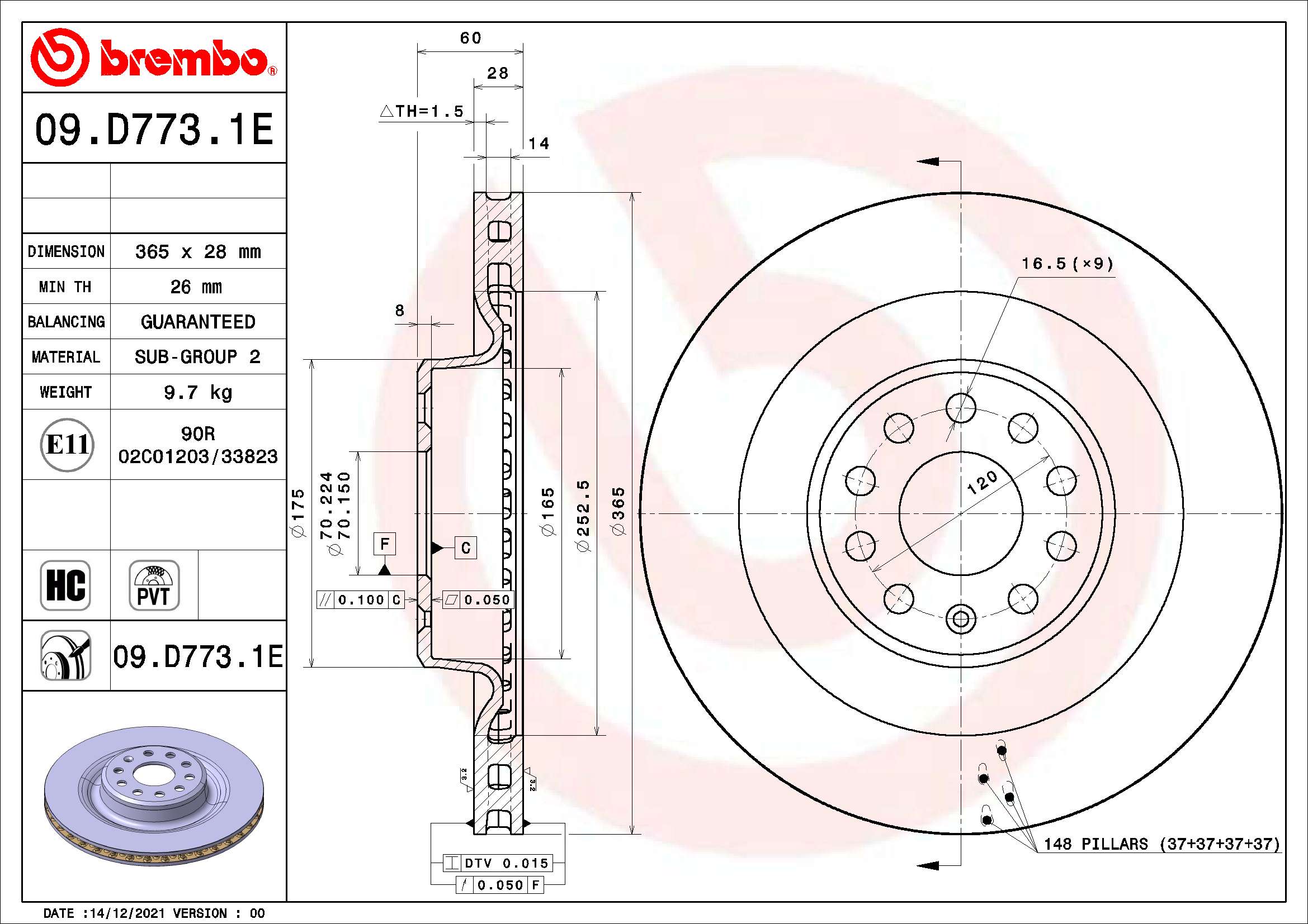 BREMBO Féktárcsa + fékbetét KT08022_BREMBO