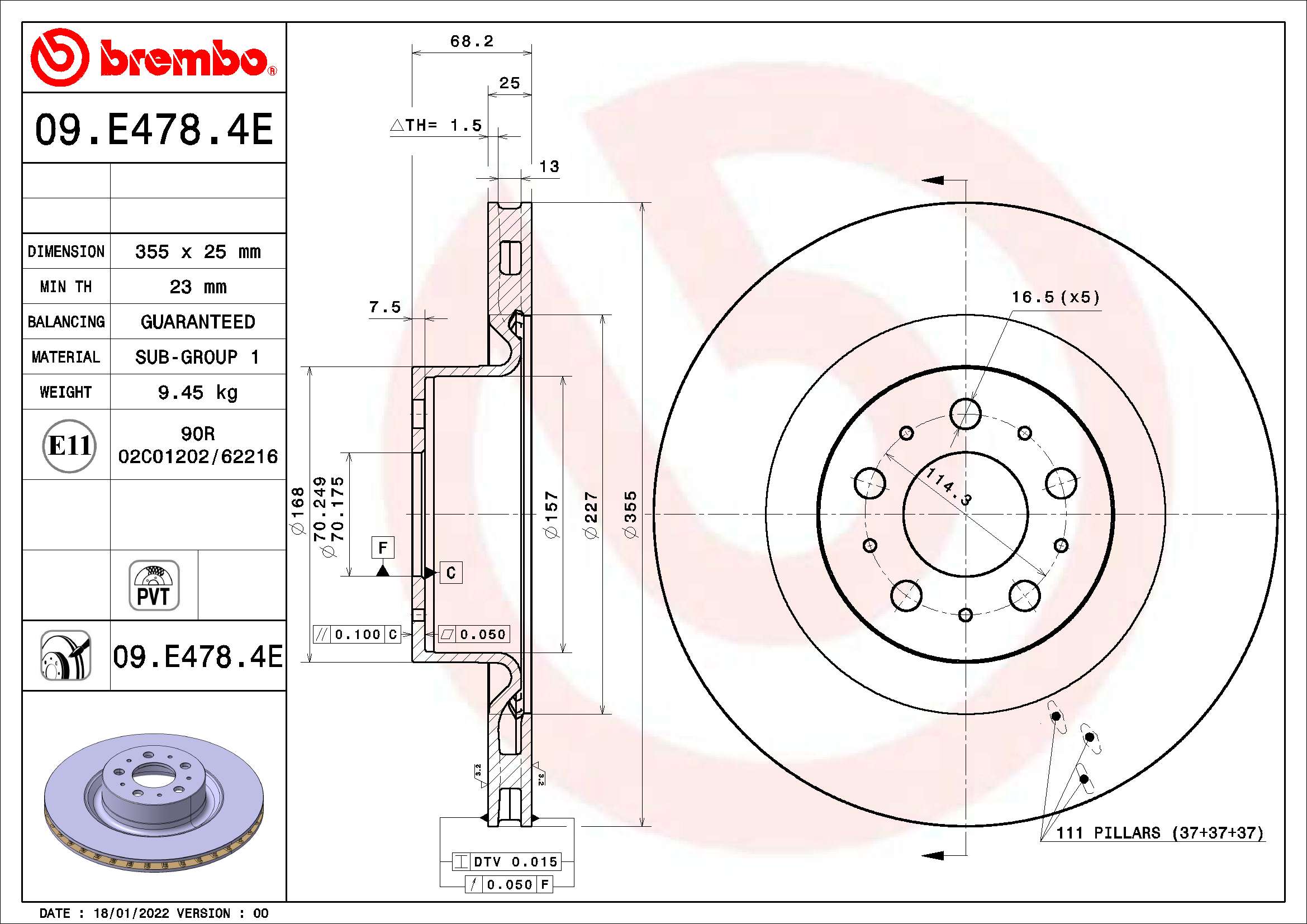 BREMBO Féktárcsa + fékbetét KT08042_BREMBO