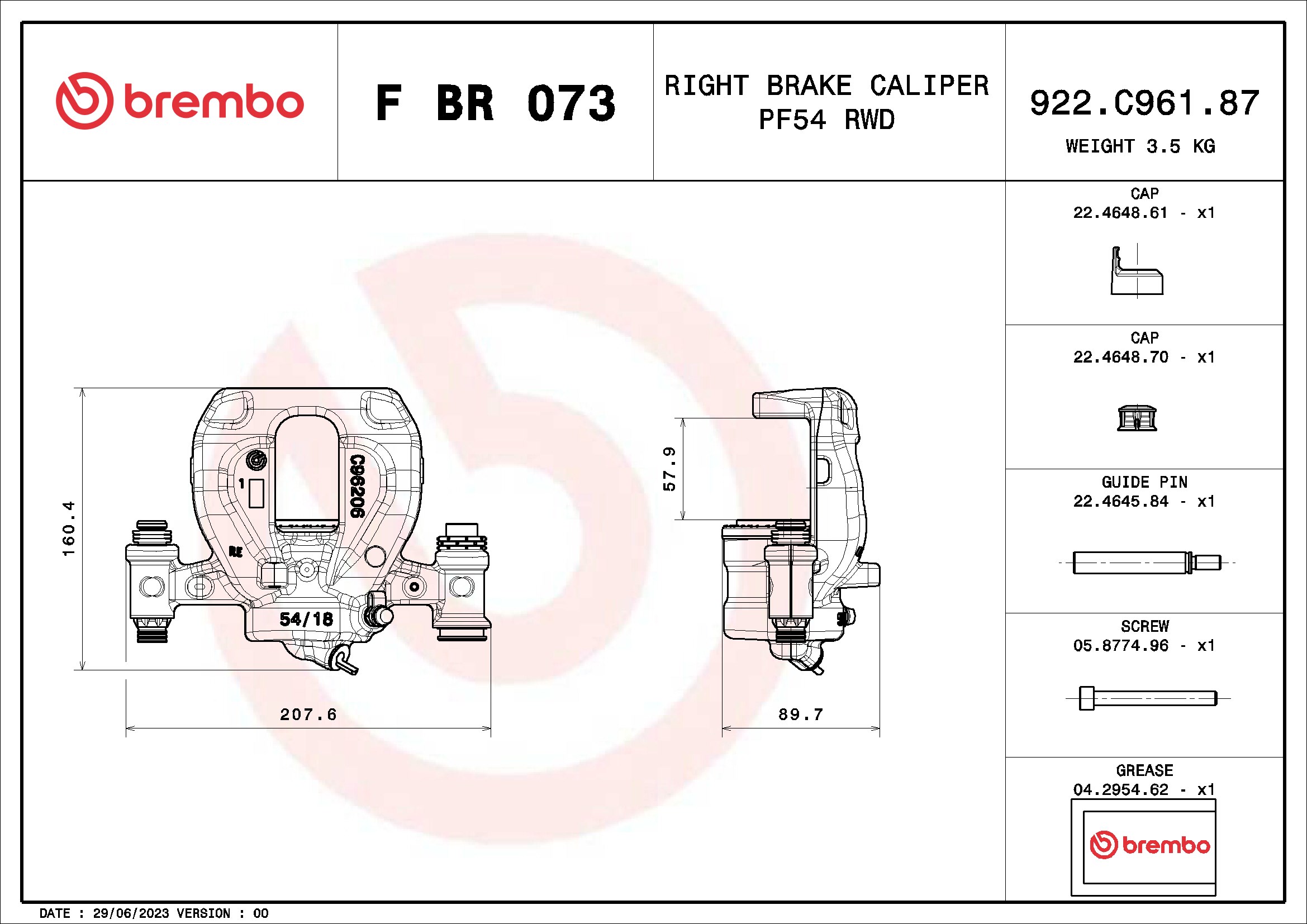 BREMBO Féknyereg FBR073_BREMBO