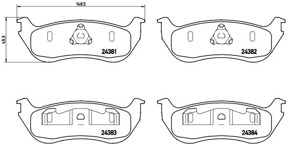 BREMBO Hátsó fékbetét P24068_BREMBO