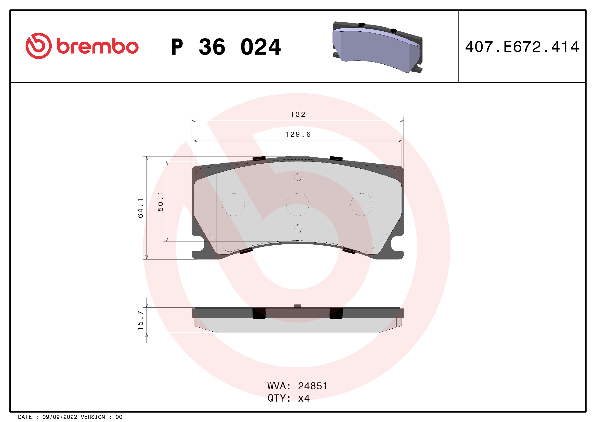 BREMBO P36024_BREMBO Hátsó fékbetét