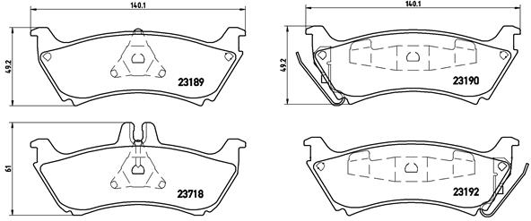 BREMBO Hátsó fékbetét P50044_BREMBO