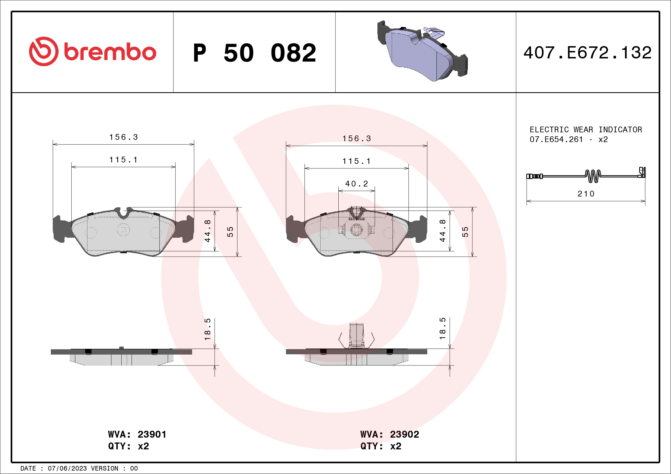 BREMBO Hátsó fékbetét P50082_BREMBO