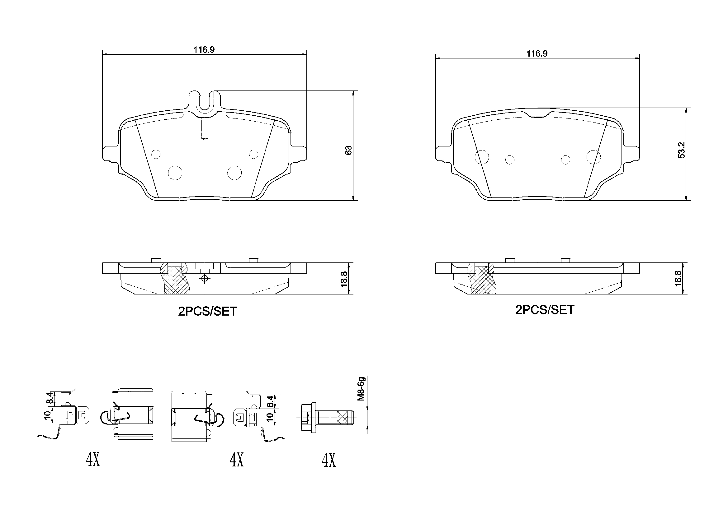 BREMBO Fékbetét, mind P50162_BREMBO