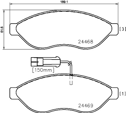 BREMBO Első fékbetét P61090_BREMBO