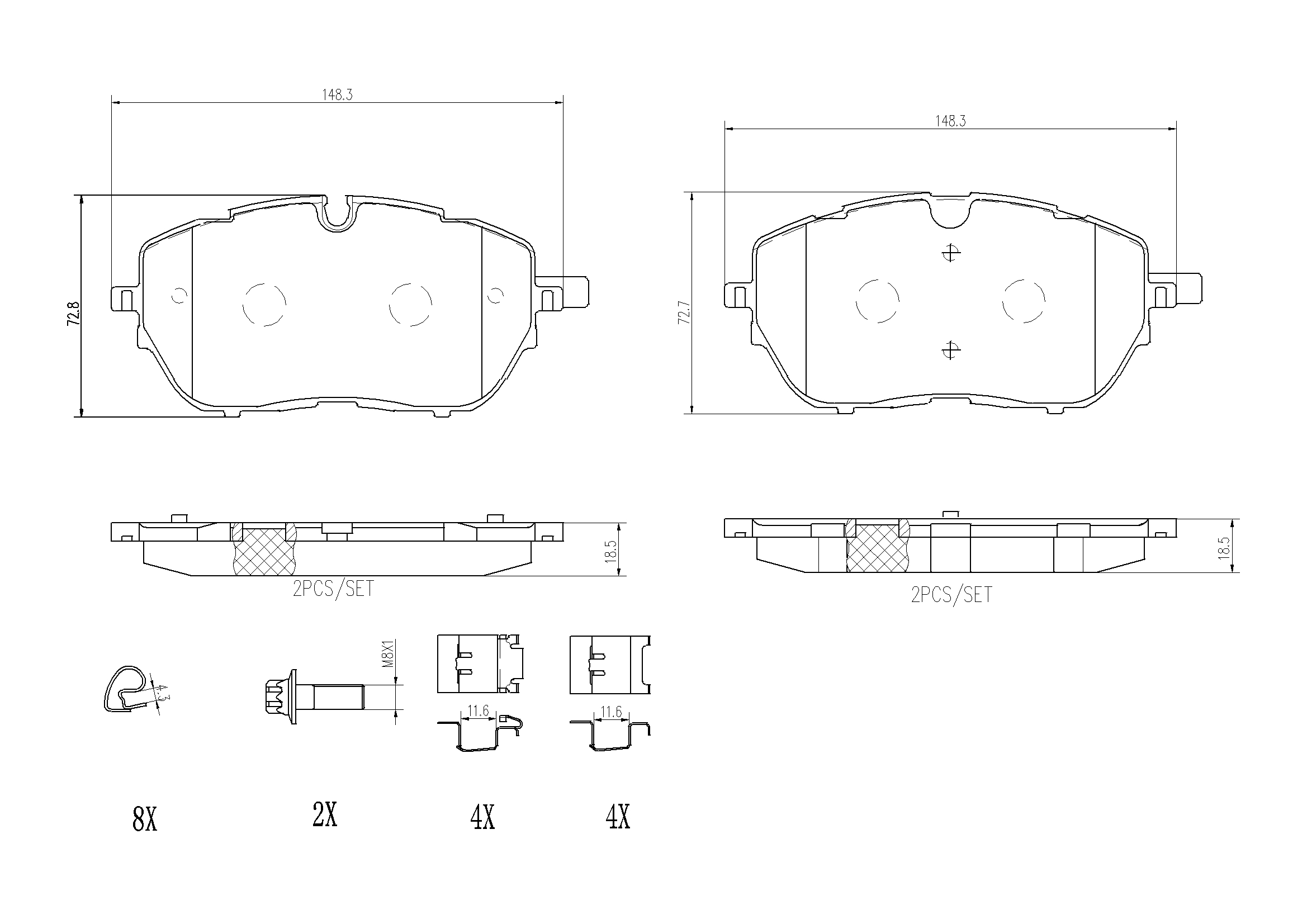 BREMBO Első fékbetét P61128_BREMBO