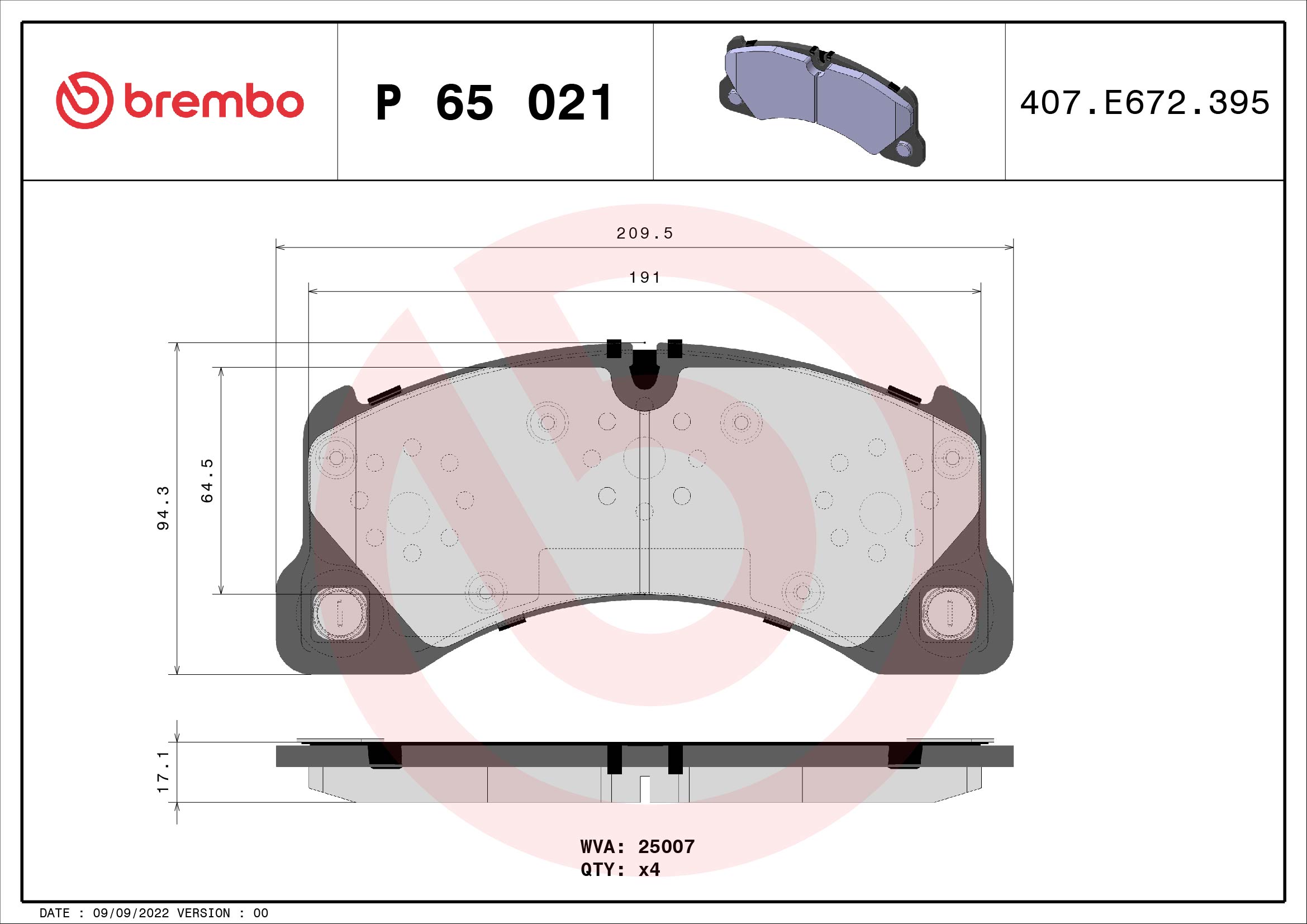 BREMBO P65021_BREMBO Első fékbetét