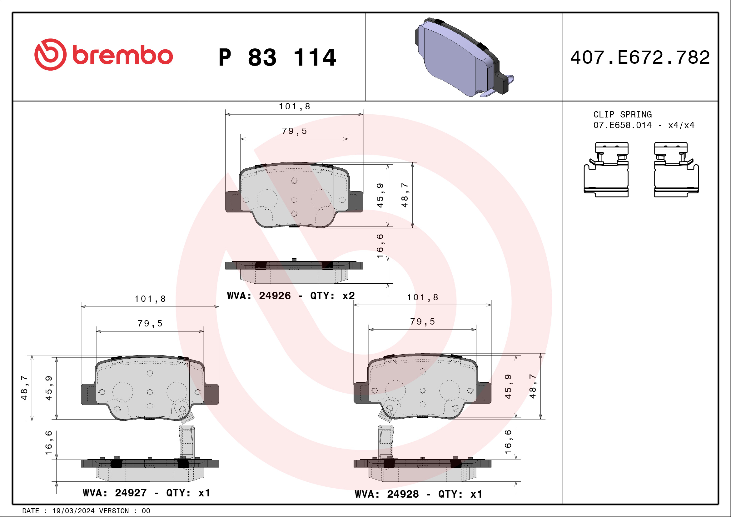 BREMBO Hátsó fékbetét P83114_BREMBO