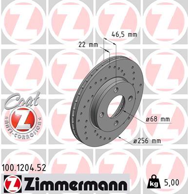 ZIMMERMANN Első féktárcsa 100.1204.52_ZIM