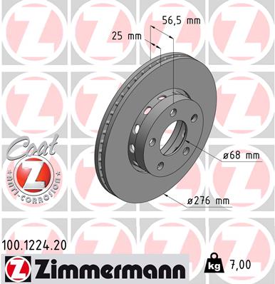 ZIMMERMANN Első féktárcsa 100.1224.20_ZIM