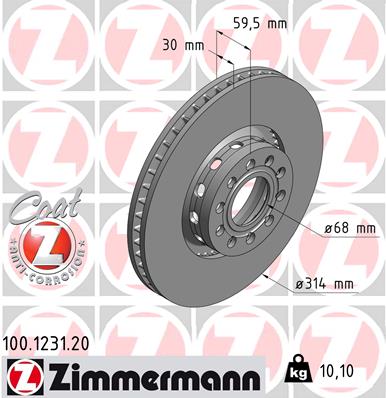 ZIMMERMANN Első féktárcsa 100.1231.20_ZIM