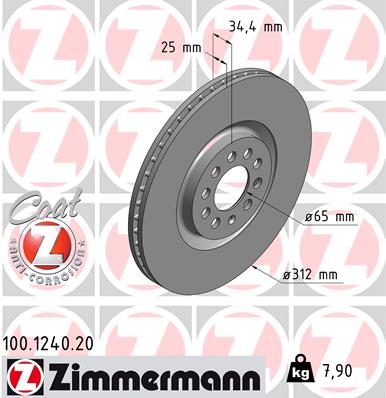 ZIMMERMANN Első féktárcsa 100.1240.20_ZIM