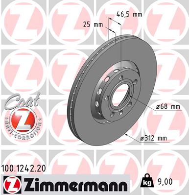 ZIMMERMANN Első féktárcsa 100.1242.20_ZIM