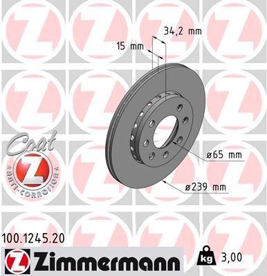 ZIMMERMANN Első féktárcsa 100.1245.20_ZIM