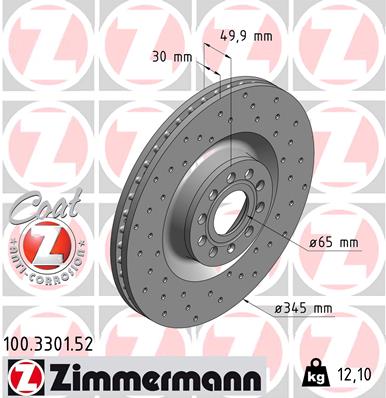 ZIMMERMANN Első féktárcsa 100.3301.52_ZIM