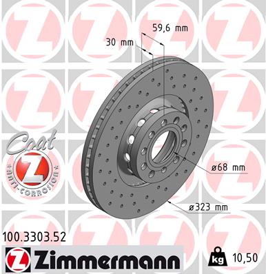 ZIMMERMANN Első féktárcsa 100.3303.52_ZIM