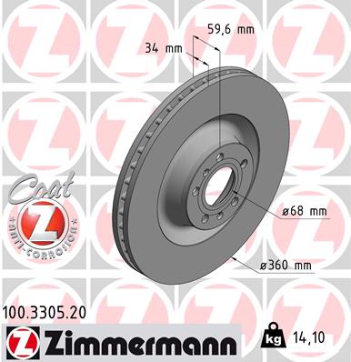 ZIMMERMANN Első féktárcsa 100.3305.20_ZIM