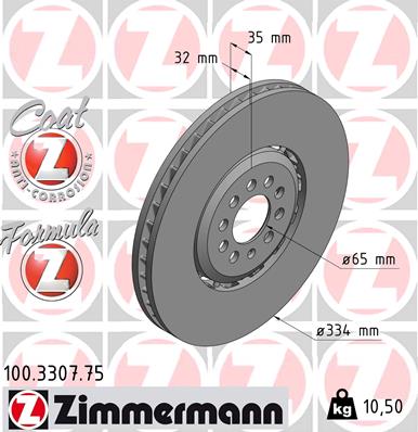 ZIMMERMANN Első féktárcsa 100.3307.75_ZIM