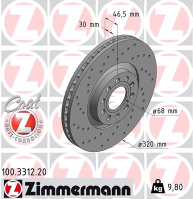 ZIMMERMANN Első féktárcsa 100.3312.20_ZIM