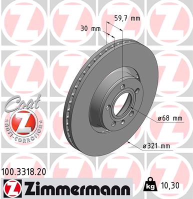 ZIMMERMANN Első féktárcsa 100.3318.20_ZIM