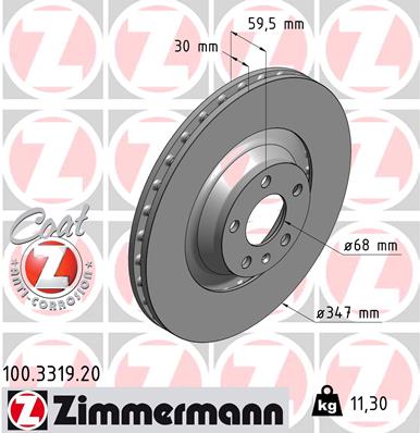 ZIMMERMANN Első féktárcsa 100.3319.20_ZIM