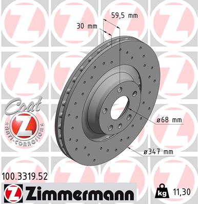 ZIMMERMANN Első féktárcsa 100.3319.52_ZIM