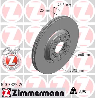 ZIMMERMANN Első féktárcsa 100.3325.20_ZIM