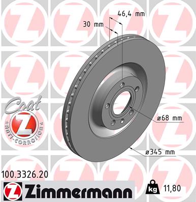 ZIMMERMANN Első féktárcsa 100.3326.20_ZIM