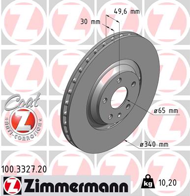 ZIMMERMANN Első féktárcsa 100.3327.20_ZIM